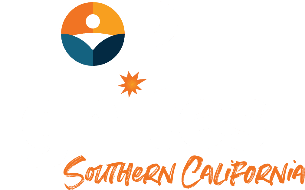 Hope Ignites Southern California Stacked White Logo